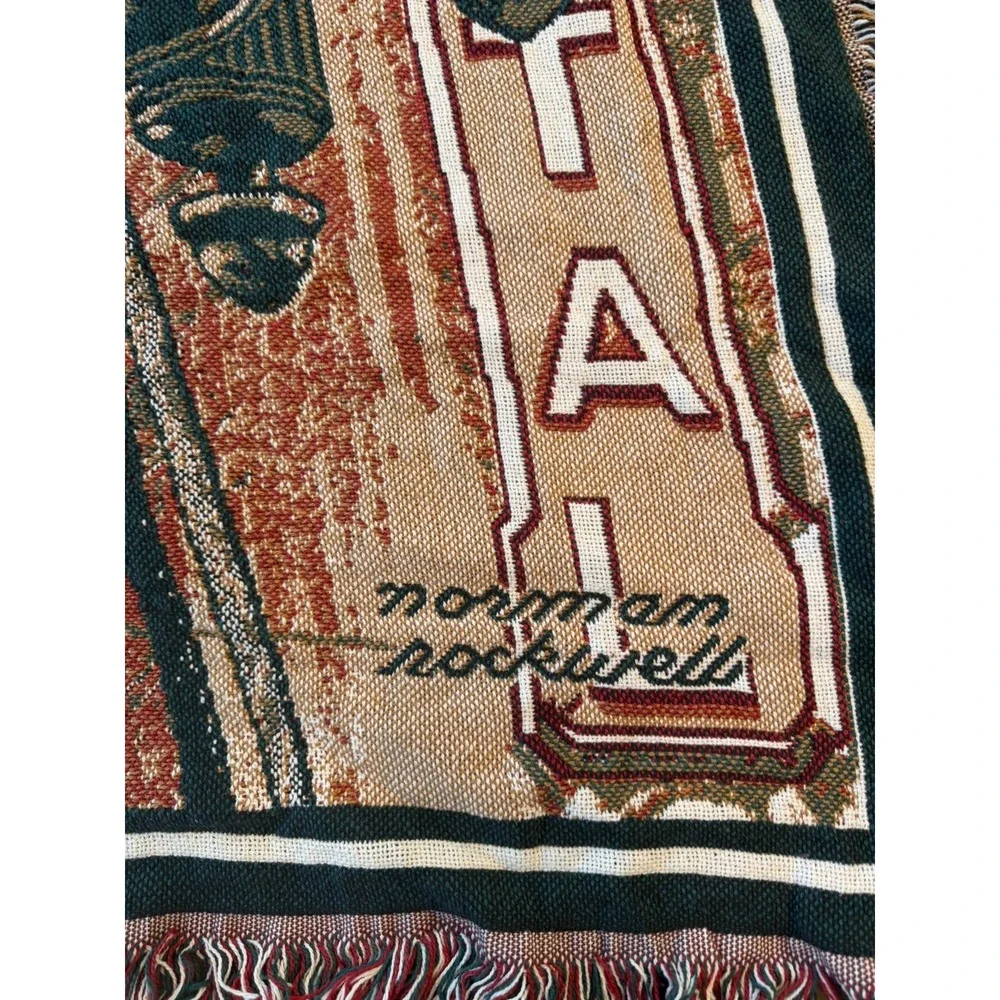 Norman Rockwell Saturday Evening Post 1945 Clock Repairman Tapestry Throw USA